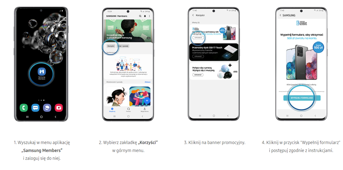 Kup smartfon z serii Samsung Galaxy S20 i otrzymaj 500 zł zwrotu na konto