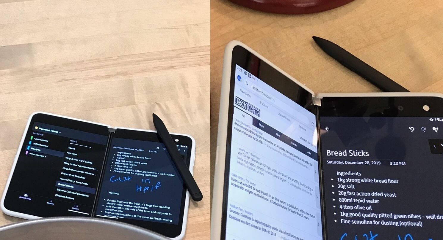 Surface Duo - pokazano działający model wraz z rysikiem, mamy pełną specyfikację