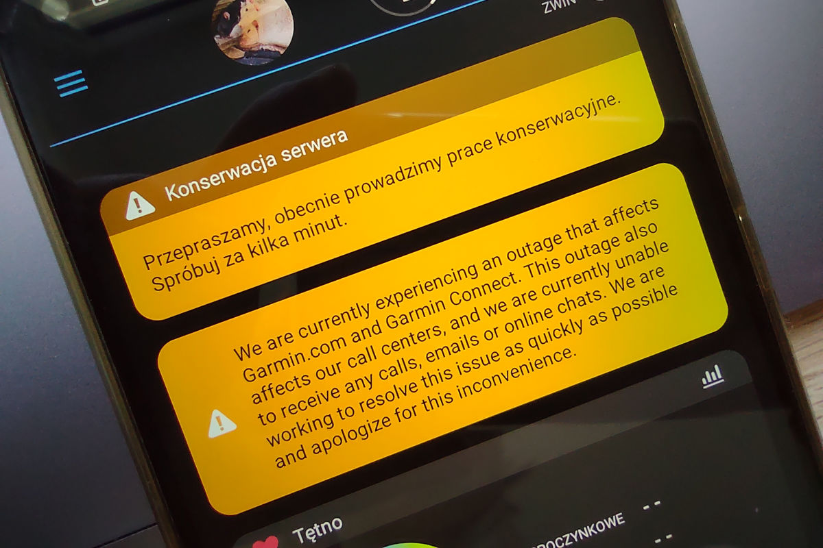 Garmin Connect wraca do siebie po awarii, dane są na swoim miejscu