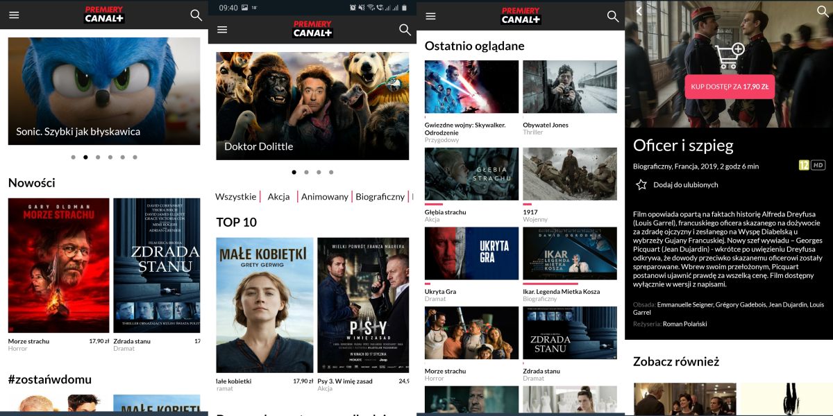 Aplikacja Premiery Canal+ dostępna dla urządzeń z systemem Android, iOS oraz Android TV