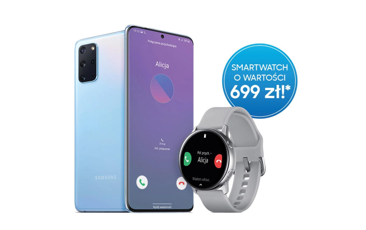 Kupując smartfon z serii Samsung Galaxy S20 możesz otrzymać w prezencie zegarek Galaxy Watch Active