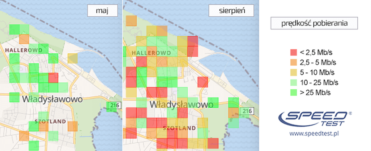 Raport speedtestu: W wakacje Internet mobilny w miejscowościach turystycznych zwalnia dwukrotnie
