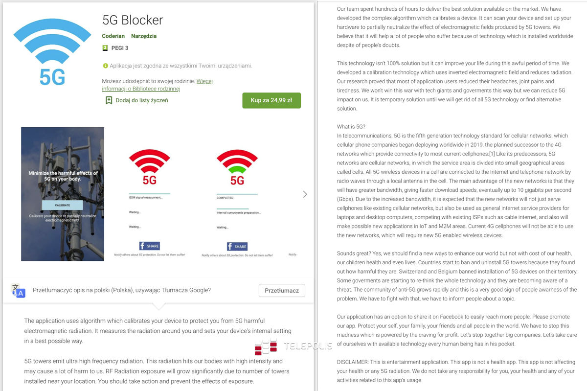 Pajacyki: W Google Play możesz kupić ochronę przed 5G