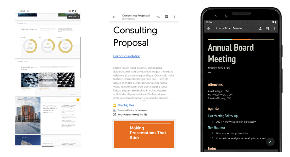 Google wprowadza w G Suite usprawnienia dla mobilnych dokumentów, arkuszy i prezentacji