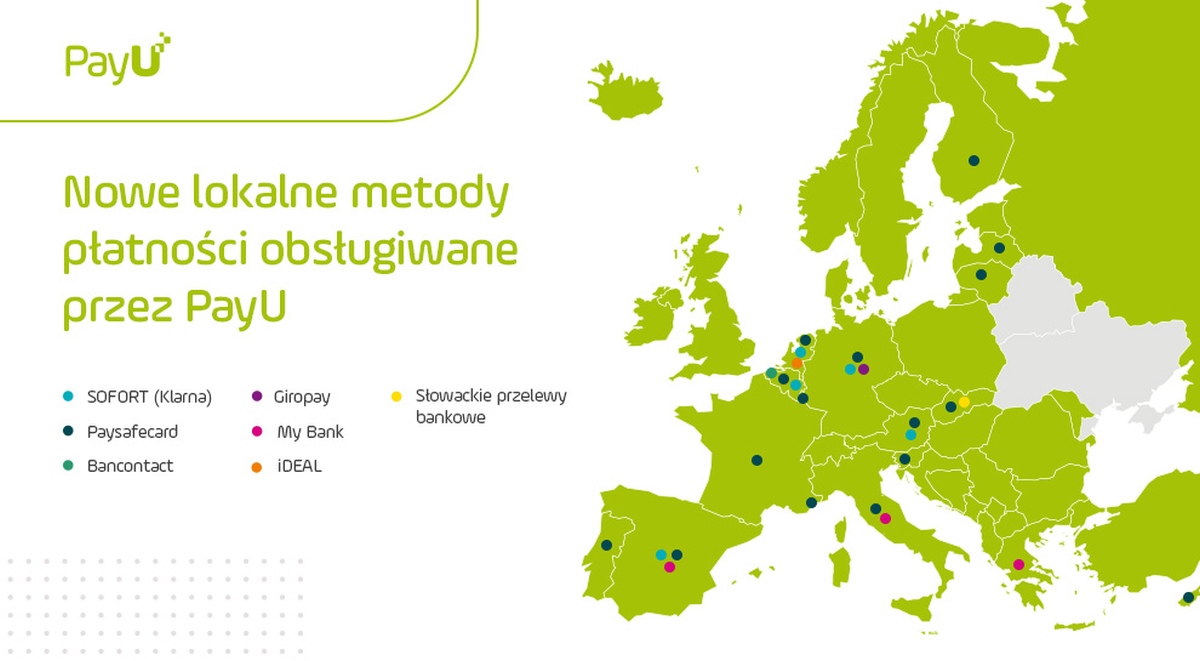PayU poszerza ofertę lokalnych metod płatności w Europie. Ma to pomóc sklepom internetowym w zdobywaniu nowych rynków