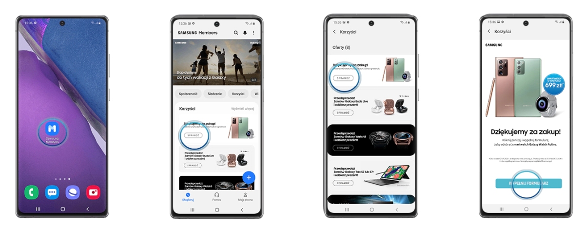 Kupując smartfon z serii Samsung Galaxy Note20 możesz otrzymać w prezencie zegarek Galaxy Watch Active