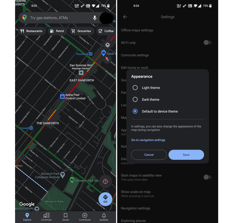 Ciemny motyw w Google Maps już jest! Dla niektórych…