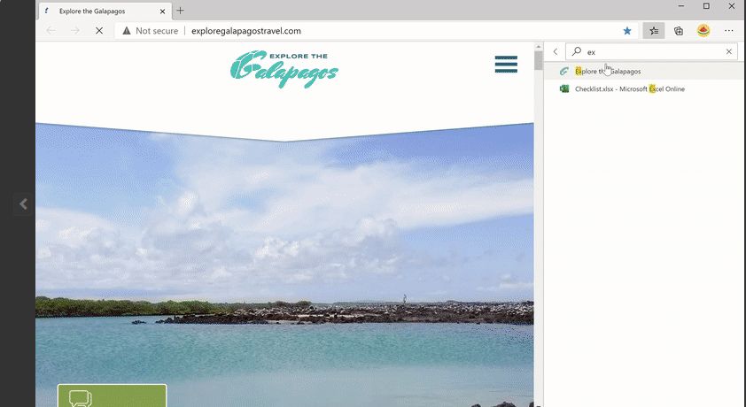 Edge z ulepszeniami ulubionych zakładek