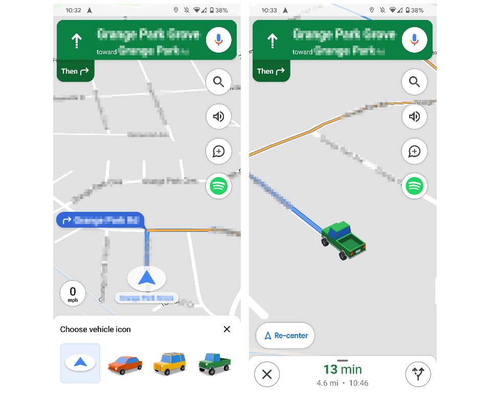 Google Maps z nowymi ikonkami samochodów