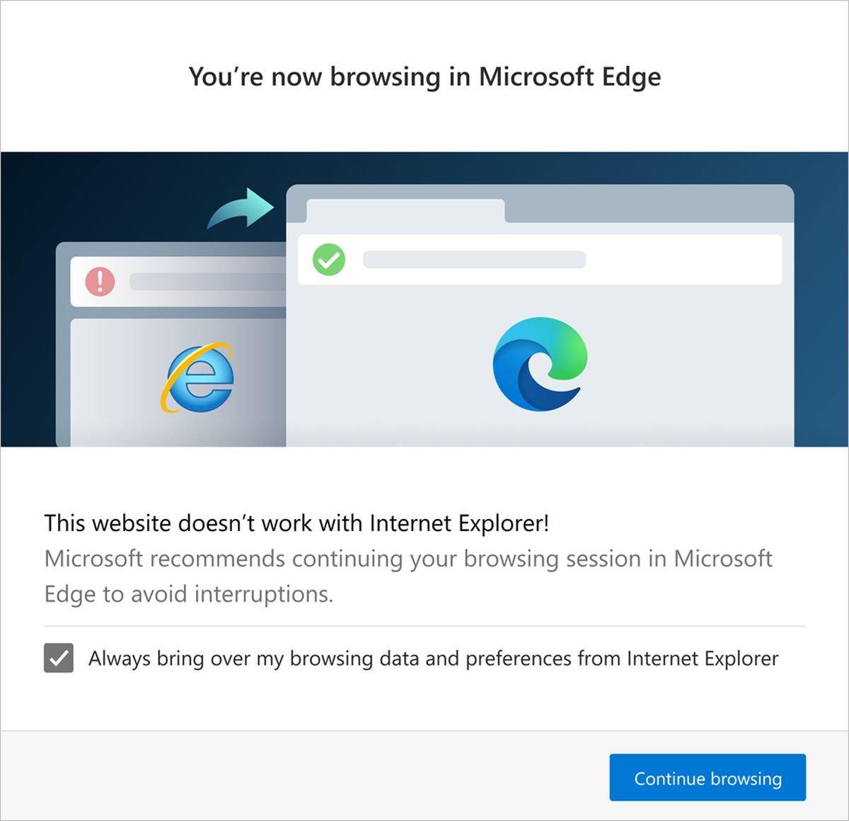 Internet Explorer przekieruje do... Edge