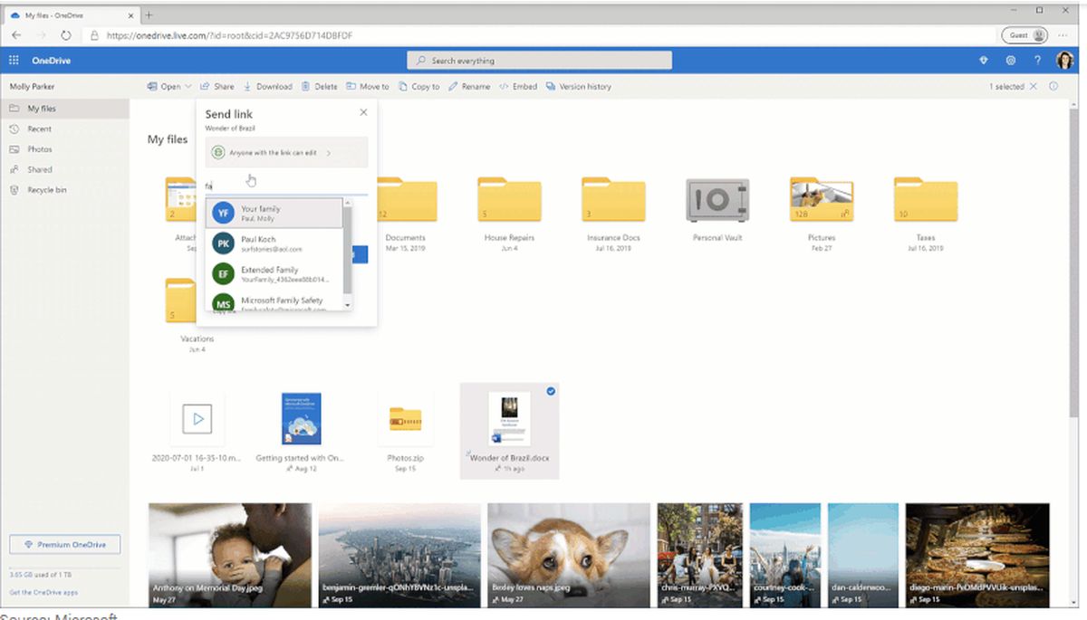 OneDrive w końcu z funkcją udostępniania grupom i rodzinie