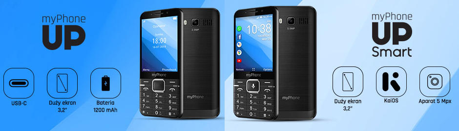 Debiutują klasyczne telefony myPhone Up i Up Smart z ekranami 3,2"