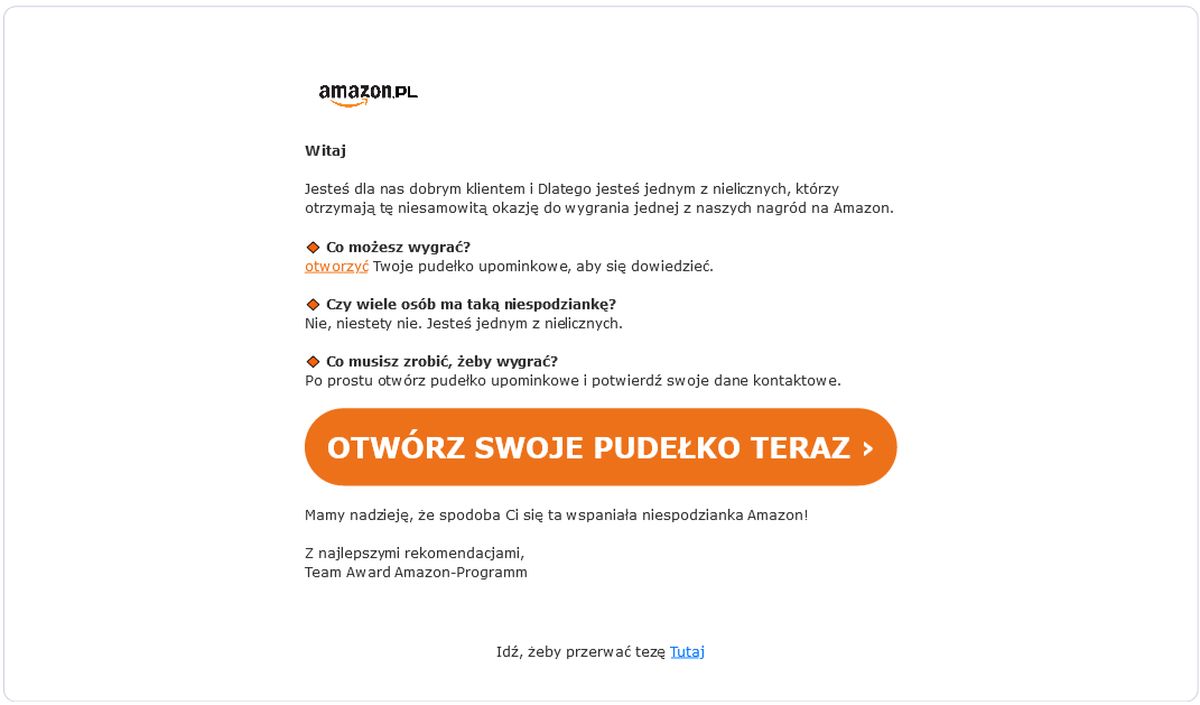 Uwaga - oszustwo "na Amazon". Nie daj się nabrać!