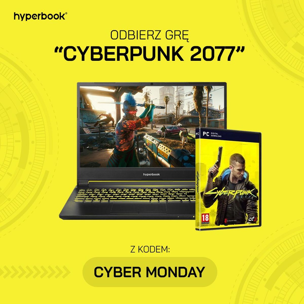 Cyberpunk 2077 jako prezent do laptopa Hyperbook