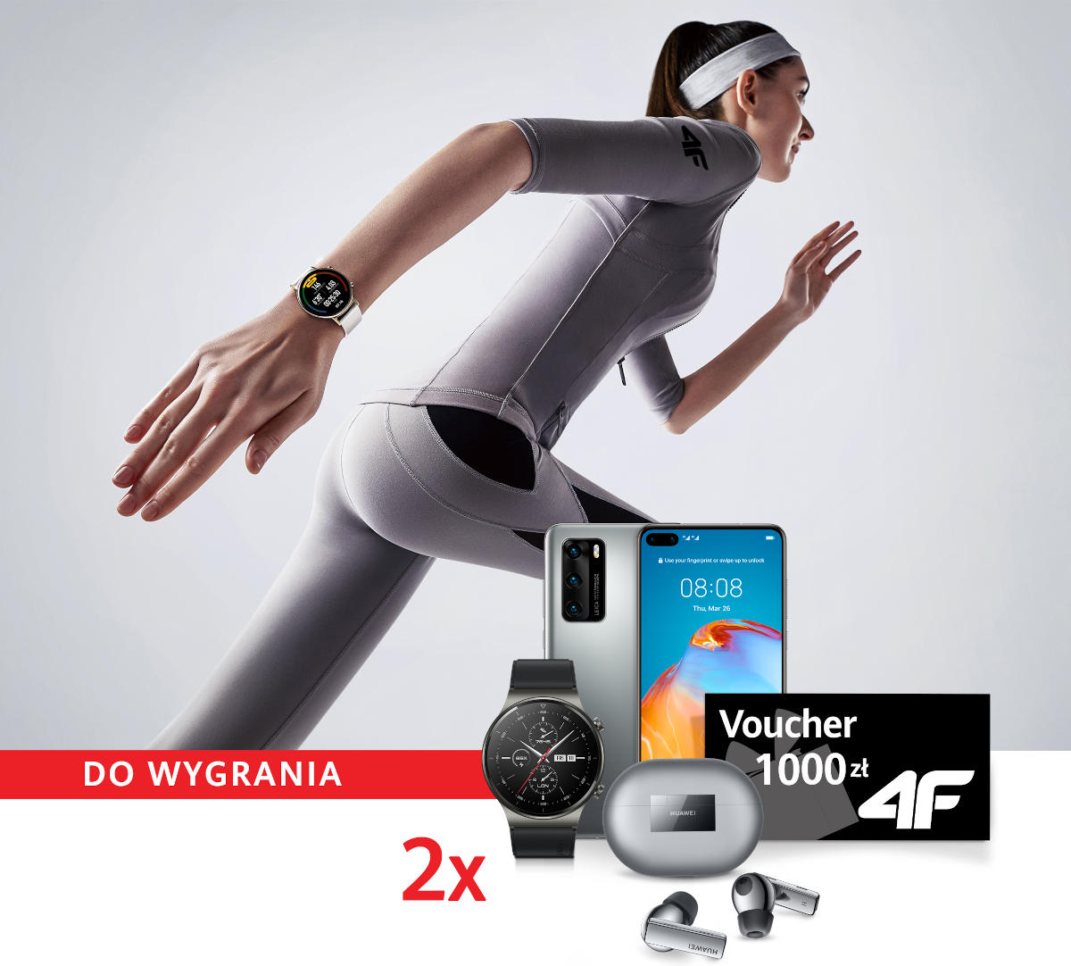 Huawei i 4F rzucają sportowe wyzwanie. Można wygrać smartfon, zegarek, słuchawki i voucher na 1000 zł