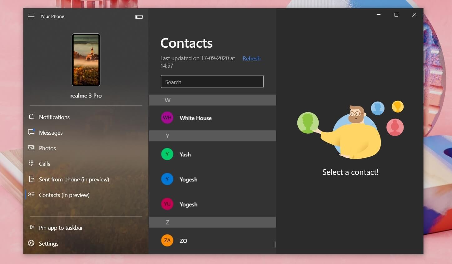 Windows 10: "Twój telefon" już pozwala na dostęp do kontaktów