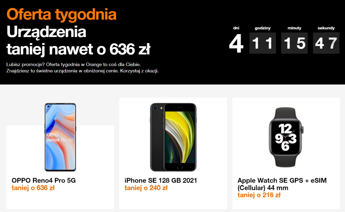 Oferta tygodnia Orange: Oppo Reno4 Pro 5G, iPhone SE i Apple Watch SE w niższych cenach