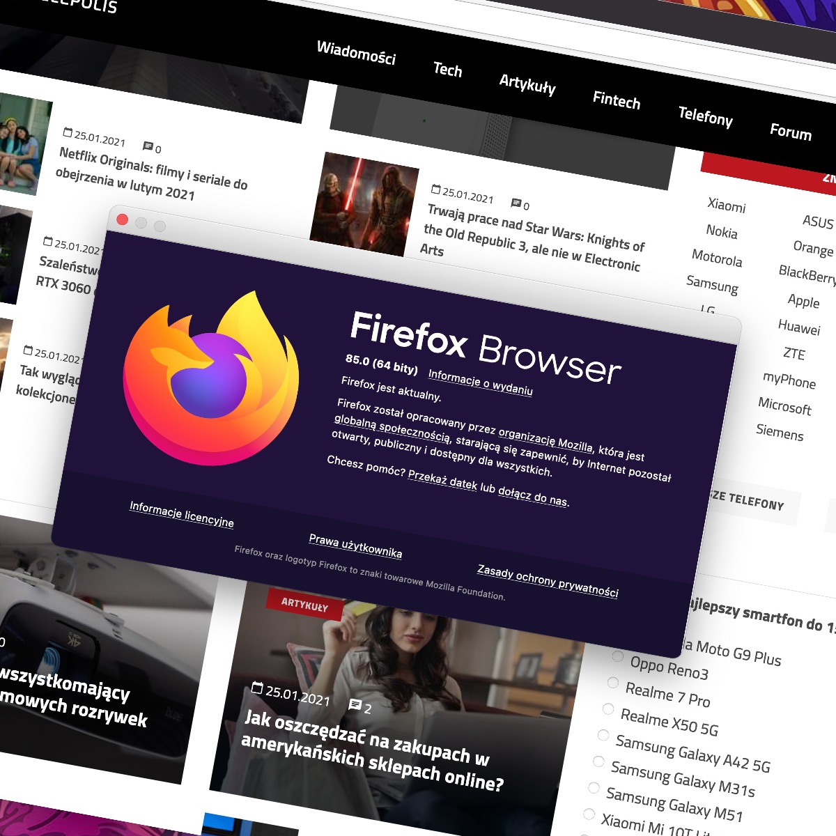 Firefox 85 bez Flasha już jest, lepiej dba o prywatność
