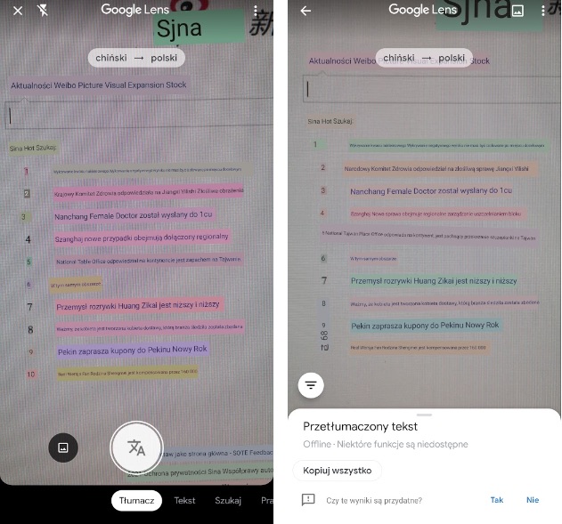 Google Lens będzie tłumaczyć napisy offline na Androidzie