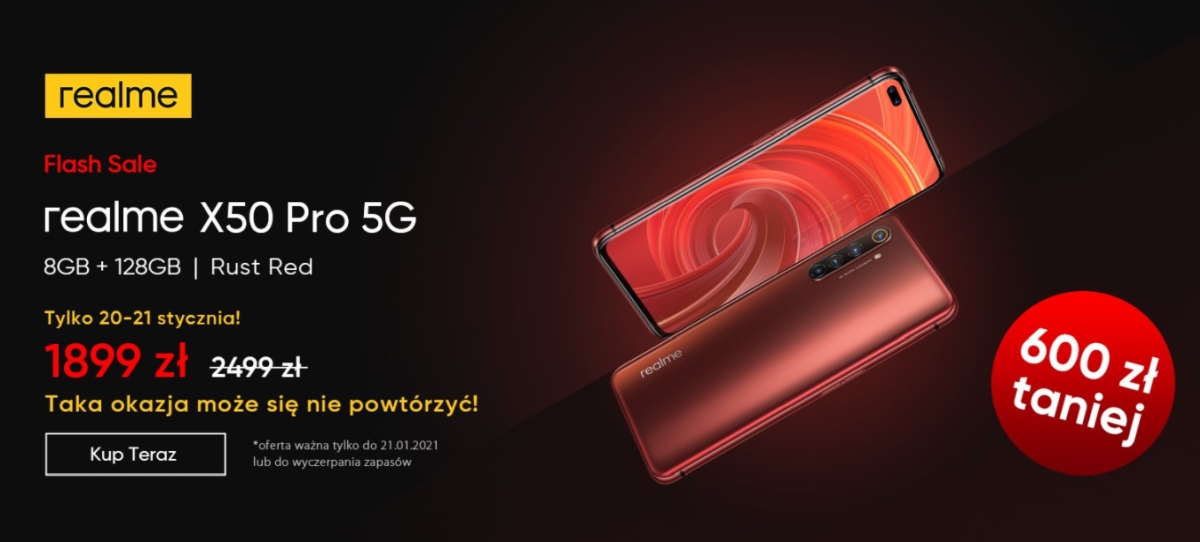 Realme X50 Pro 5G do kupienia o 600 zł taniej