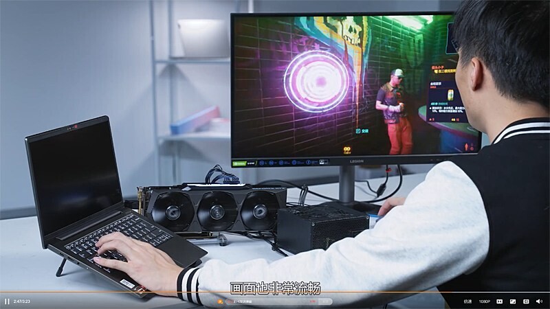 RTX 3090 podłączony do portu M.2 NVMe w laptopie