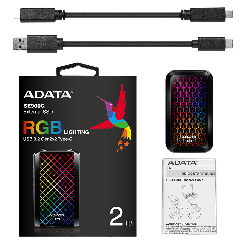 ADATA SE900G - szybki, zewnętrzny dysk SSD z podświetleniem RGB
