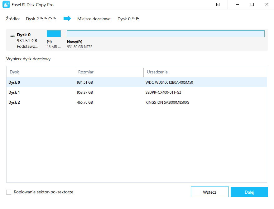 Jak skopiować dane na nowy dysk? Sprawdzamy EaseUS Disk Copy