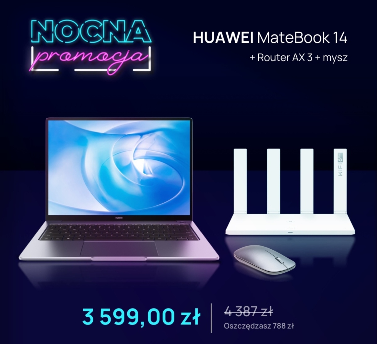 Nocna promocja na huawei.pl: Huawei MateBook 14 w zestawie za 3599 zł