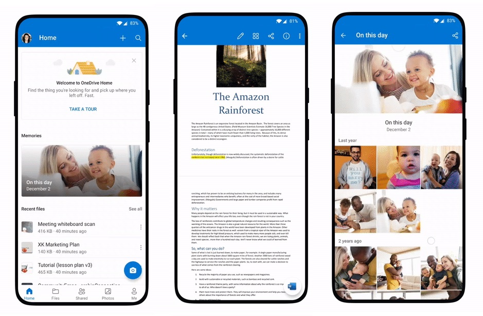 OneDrive dla Androida dostał obsługę filmów 8K i Samsung Motion Photos