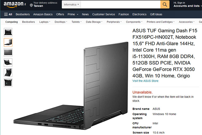 Na Amazonie pojawił się pierwszy laptop z układem graficznym GeForce RTX 3050