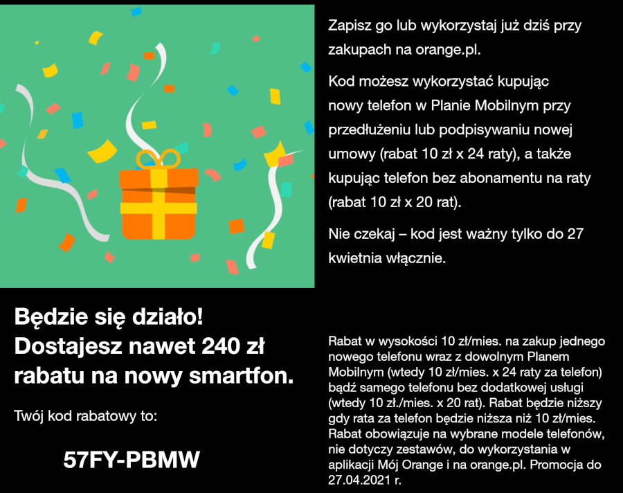 Orange daje 240 zł w aplikacji Mój Orange. Jak skorzystać z tej promocji?