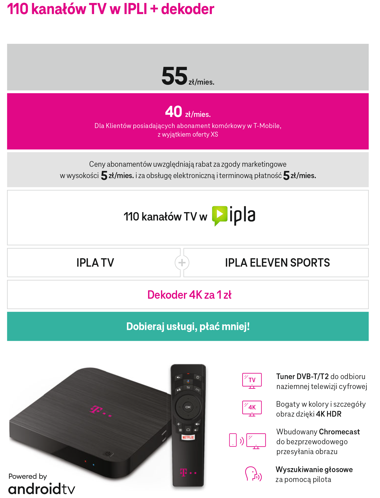 T-Mobile może być tańszy, sprawdź "Korzyści dla domu"