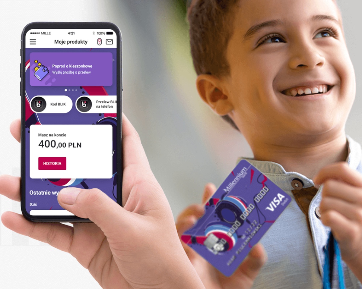 Bank Millennium: aplikacja mobilna i płatności kartą w telefonie dla najmłodszych