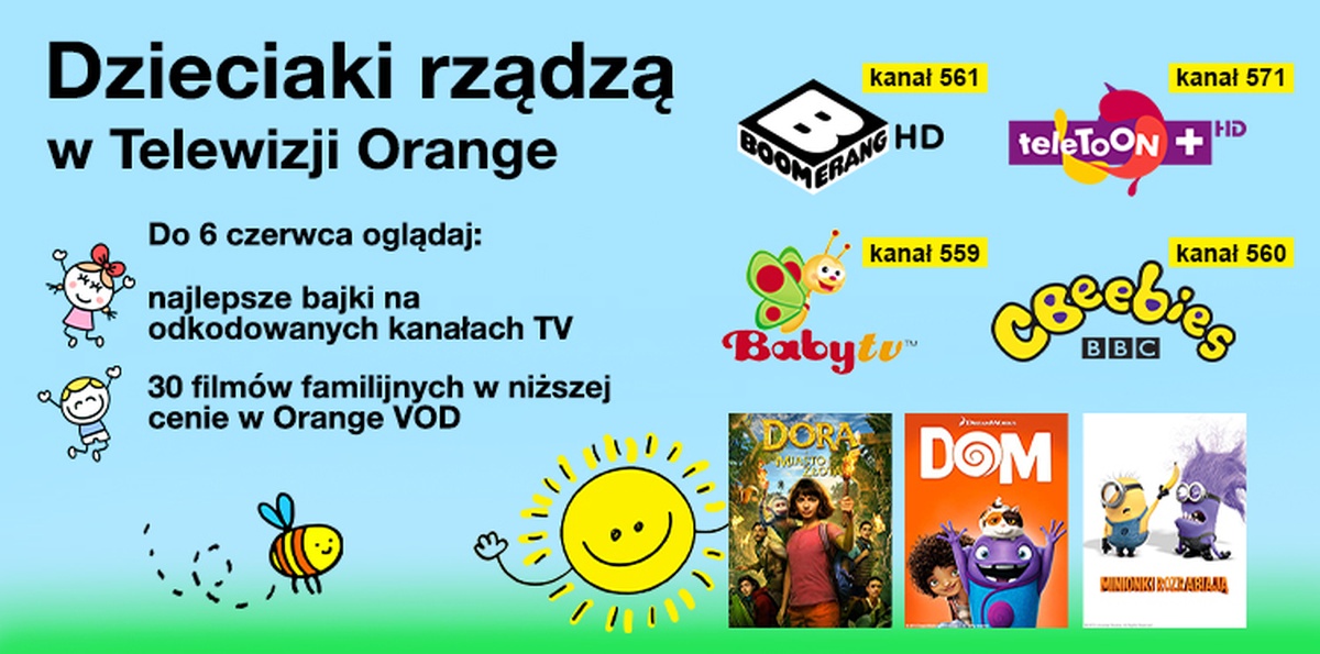 Orange na Dzień Dziecka: odkodowane kanały i kino familijne w promocyjnej cenie