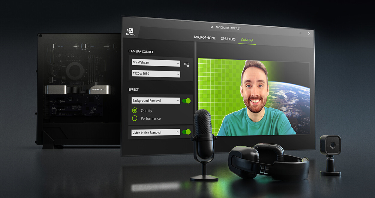 NVIDIA Broadcast - nowa wersja usuwa echo i dźwięki zwierząt domowych