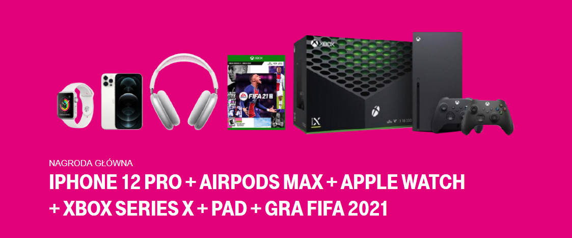 Konkurs w T-Mobile i Heyah: do wygrania iPhone 12, AirPods Max, Apple Watch, Xbox Series X i inne nagrody