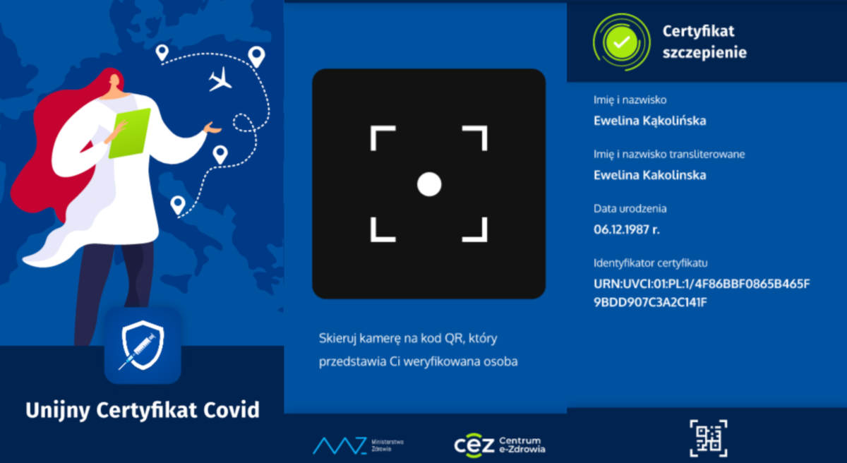 Paszport covidowy: aplikacja „UCC – Unijny Certyfikat Covid” jest już dostępna dla Androida