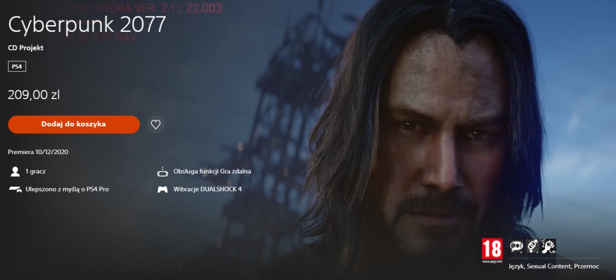 Cyberpunk 2077 znowu dostępny w PlayStation Store