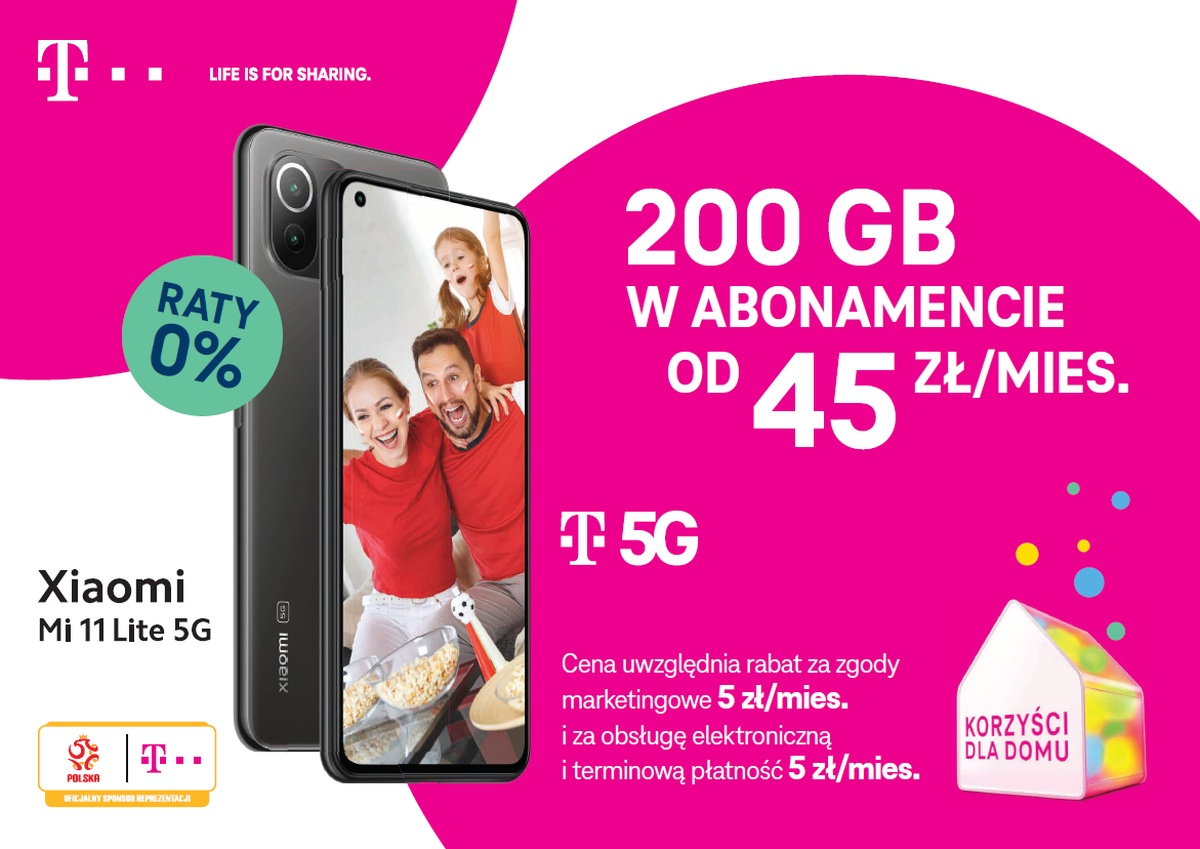 Mistrzowska oferta w T-Mobile: 200 GB w 5G za 45 zł