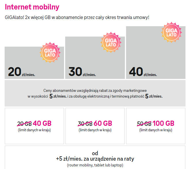GIGAlato: T-Mobile chwali się największą paczką gigabajtów w Polsce