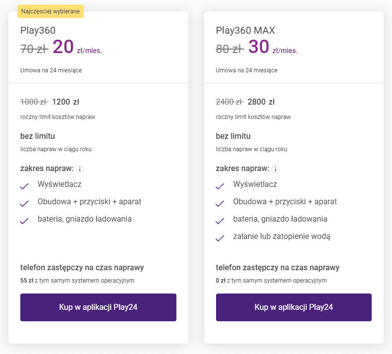 Play odświeżył usługę Play360, zwiększył limit kosztów i zakres napraw