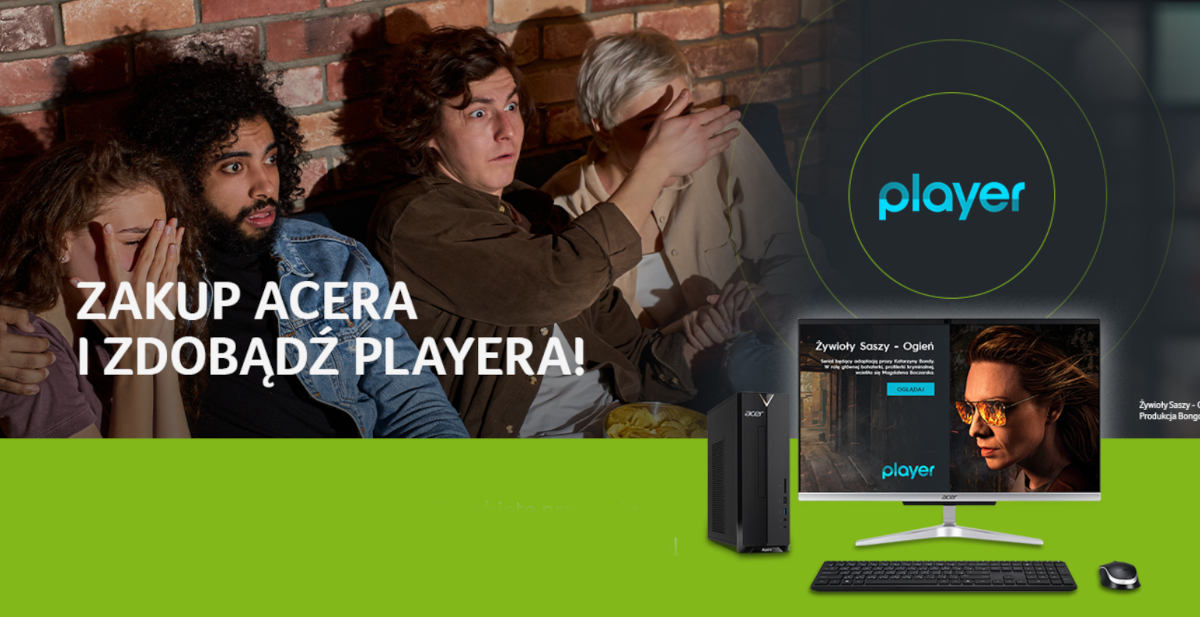 Kupując komputer Acer Aspire, dostaniesz za darmo roczną subskrypcję Player.pl