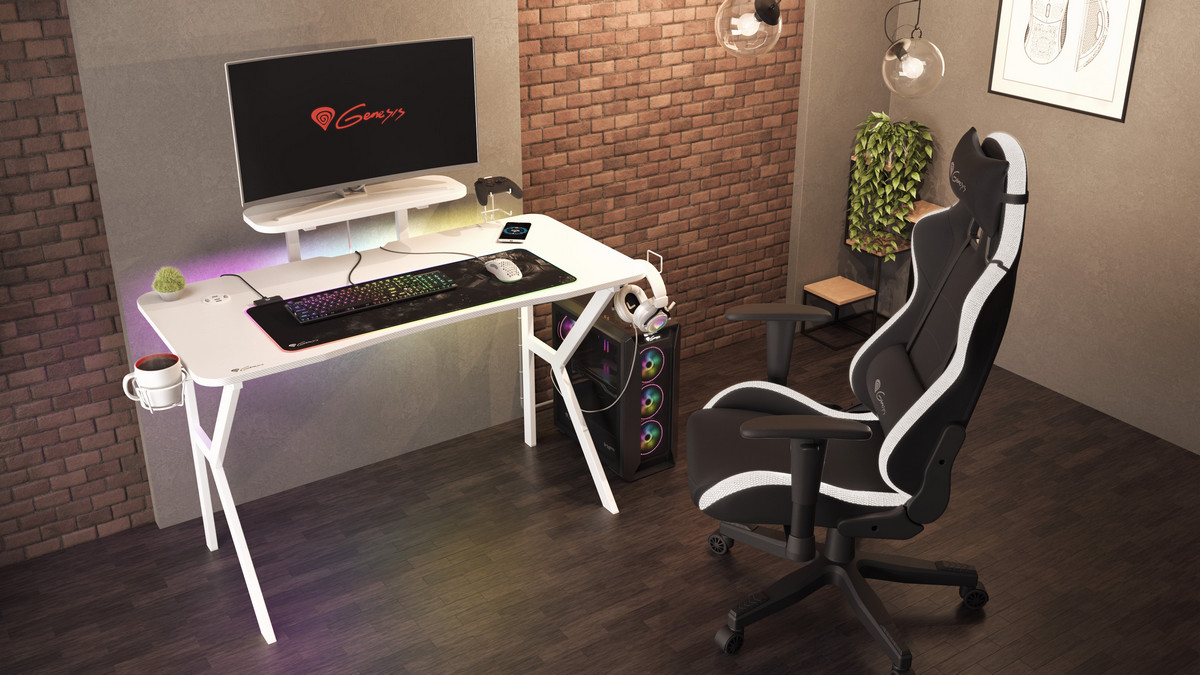 Genesis Holm 320 RGB - biurko gamingowe z podświetleniem