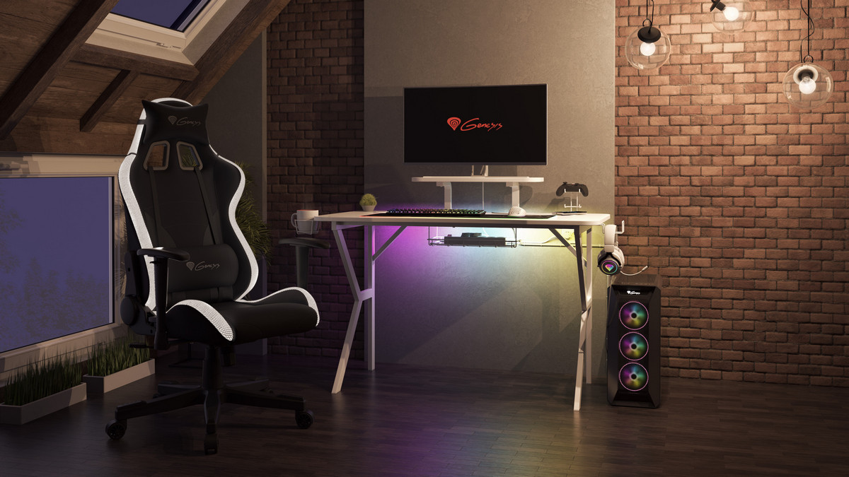 Genesis Holm 320 RGB - biurko gamingowe z podświetleniem