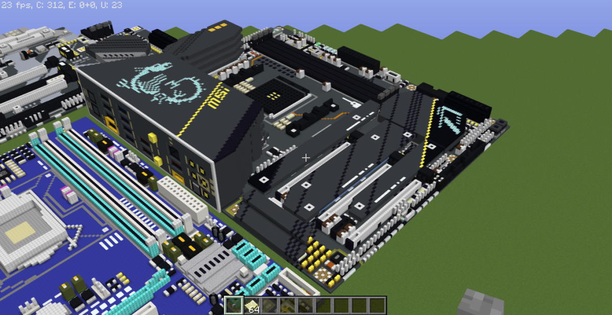 Płyty główne zbudowane w Minecraft. Są zaskakująco szczegółowe