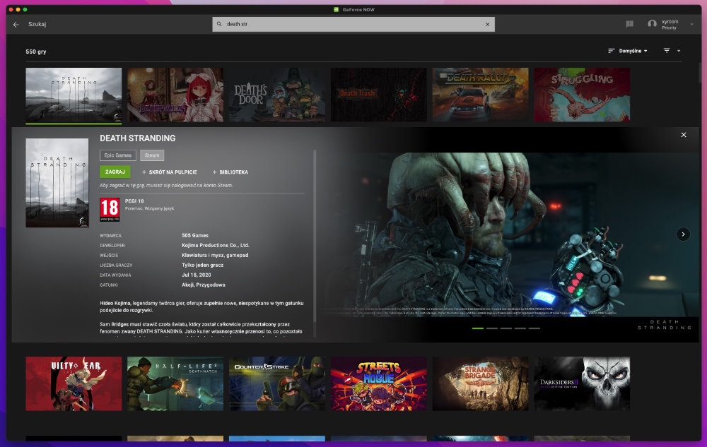 Na Maca nie ma gier. Dzięki NVIDIA GeForce NOW wcale mi to nie przeszkadza