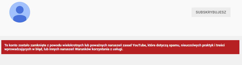 Kanał Sportowy zbanowany na YouTube!