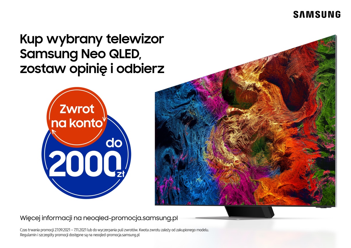 Promocja Samsung: kup telewizor Neo QLED i odzyskaj nawet 2000 zł