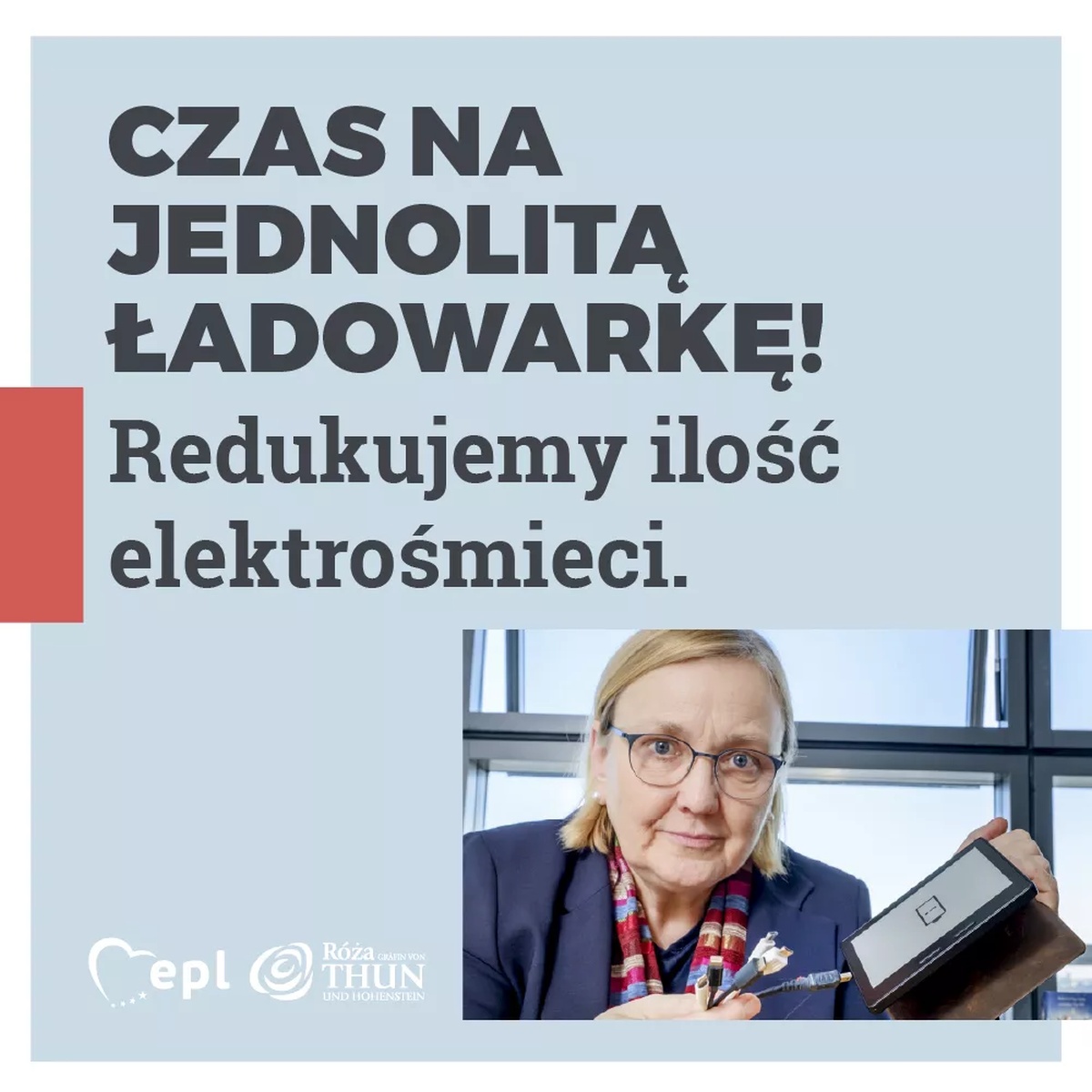 Róża Thun zajmie się regulacjami dotyczącymi uniwersalnych ładowarek w UE