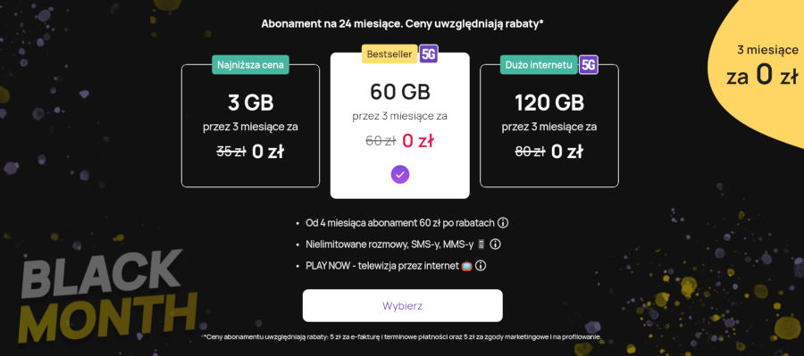 Play ogłasza Black Month: za darmo trzy miesiące abonamentu